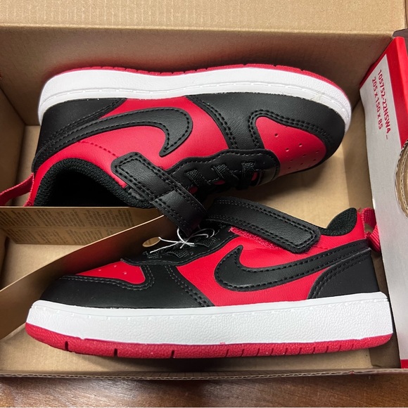 Nike Court Borough Low Recraft  8C university Red Black unisex New In Box Toddle - Picture 9 of 14